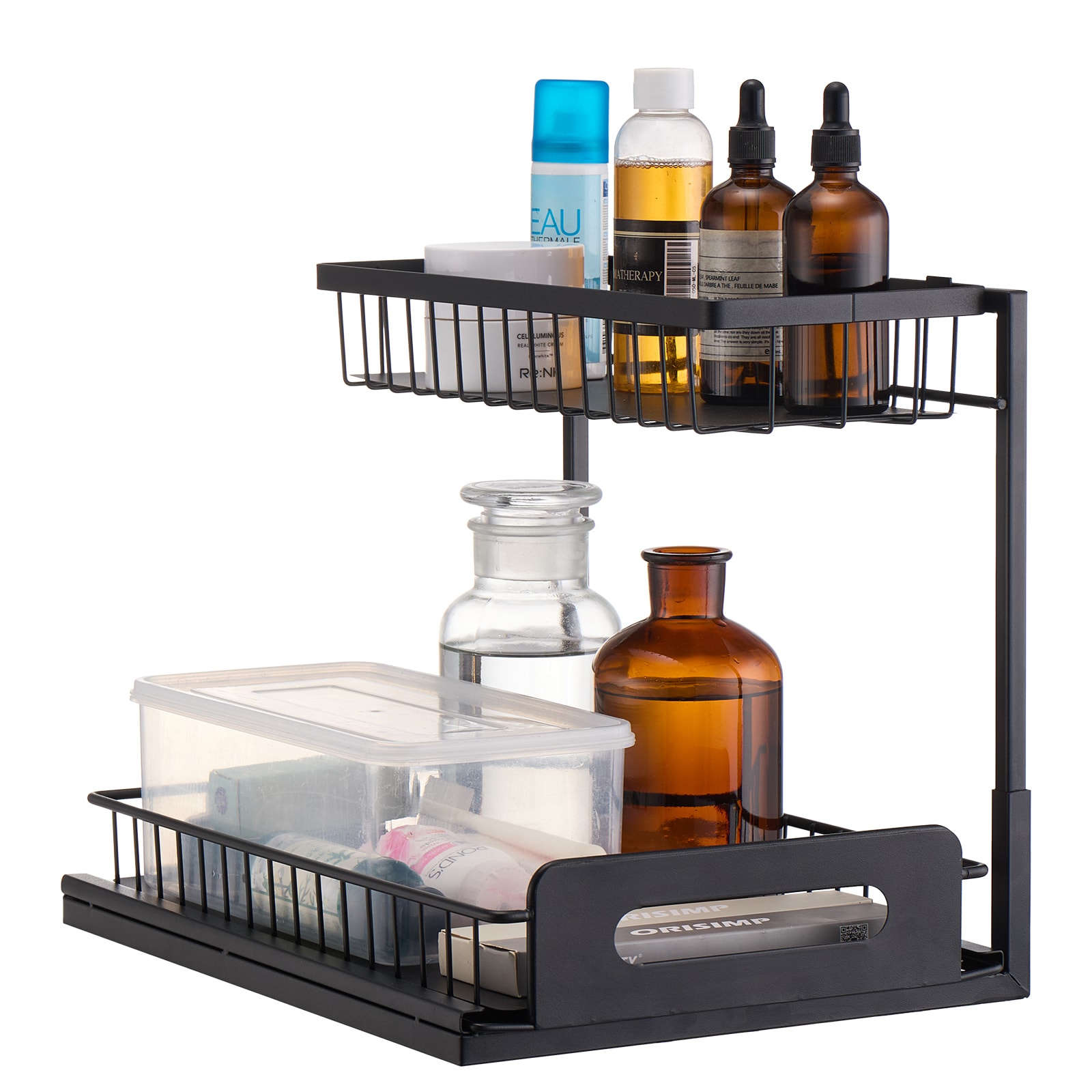 2-tier Pull Out Under Sink Cabinet Organizer Drawer Shelf Unit_voghion.com